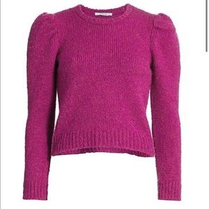 Derek Lam 10 Crosby Fuchsia Locken Puff-Sleeve Knit Sweater